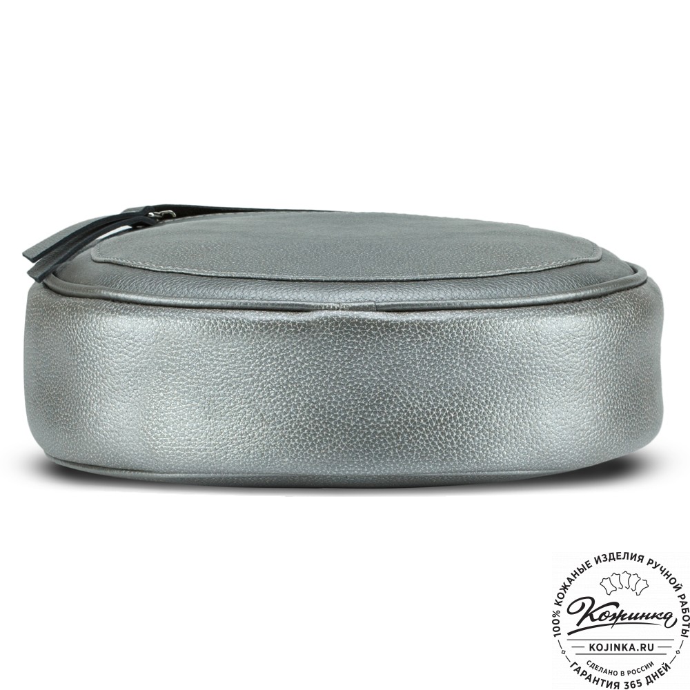 Женская кожаная сумка "Дарья" (серебро)