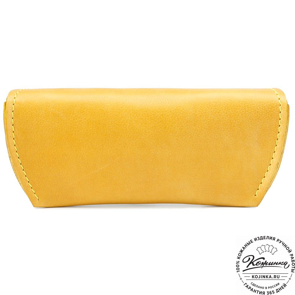 Кожаный футляр для очков из мягкой кожи  (жёлтый) 