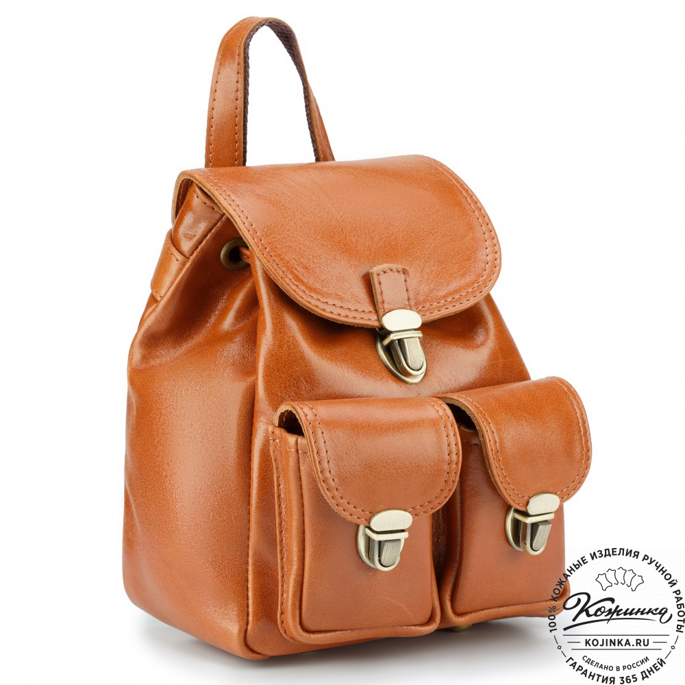 Женский кожаный рюкзак "Нэнси" (рыжий)