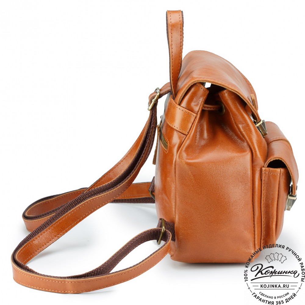 Женский кожаный рюкзак "Нэнси" (рыжий)