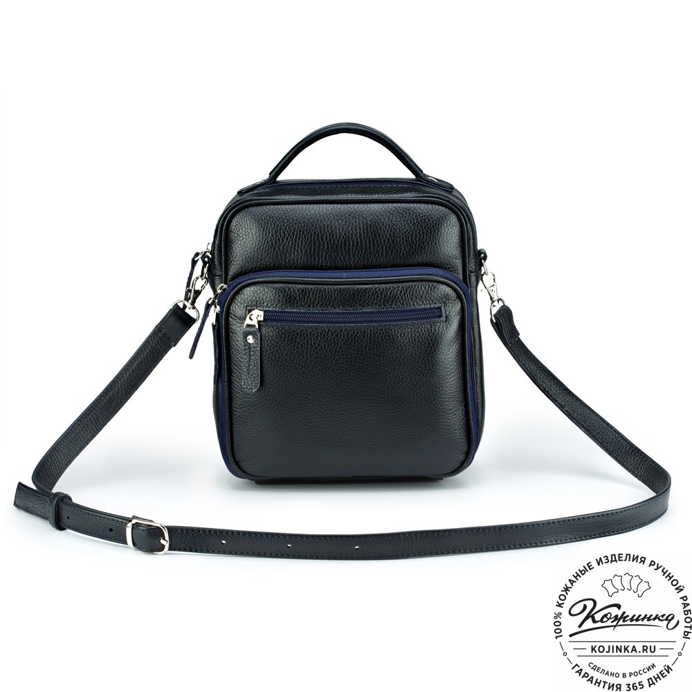 Кожаная сумка "Тедди" (синяя)