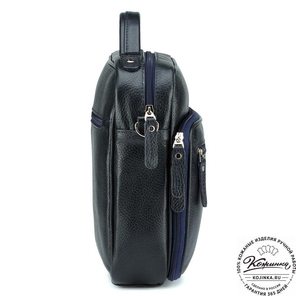 Кожаная сумка "Тедди" (синяя)