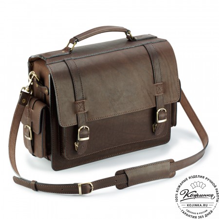 Кожаный портфель "Трансформер" (тёмно-коричневый)