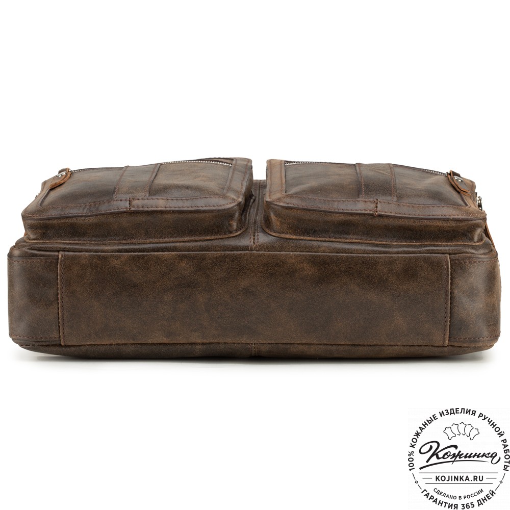 Кожаная деловая сумка "Гильермо" (коричневая наппа) 