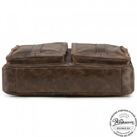 Кожаная деловая сумка "Гильермо" (коричневая наппа) 