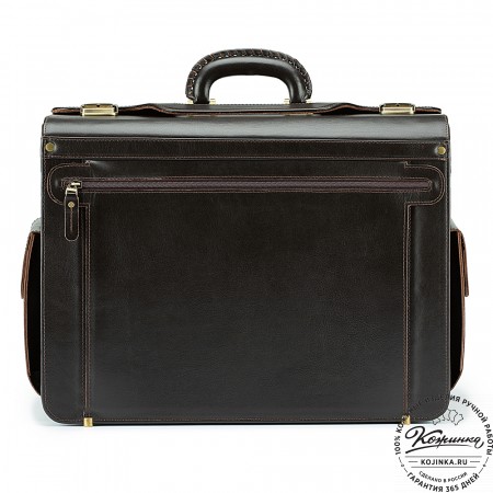 Кожаный портфель-кофр "Аркадий" (тёмно-коричневый)