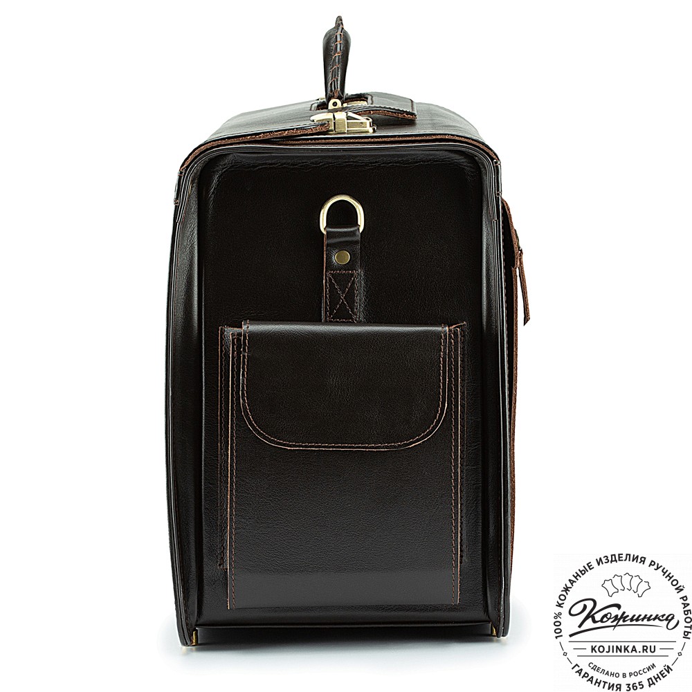 Кожаный портфель-кофр "Аркадий" (тёмно-коричневый)