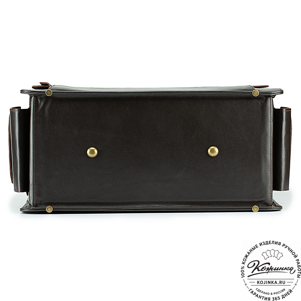 Кожаный портфель-кофр "Аркадий" (тёмно-коричневый)