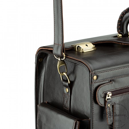 Кожаный портфель-кофр "Аркадий" (тёмно-коричневый)