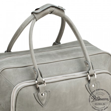 Кожаная дорожная сумка "Бруклин" (серый крейзи)