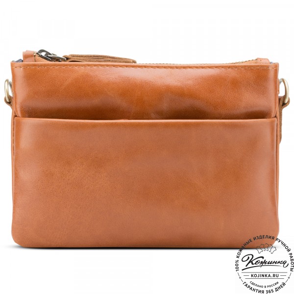 Женская кожаная сумка "Хельга" (рыжая). фото 1