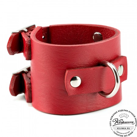 Кожаные наручники "Isold" (красные)