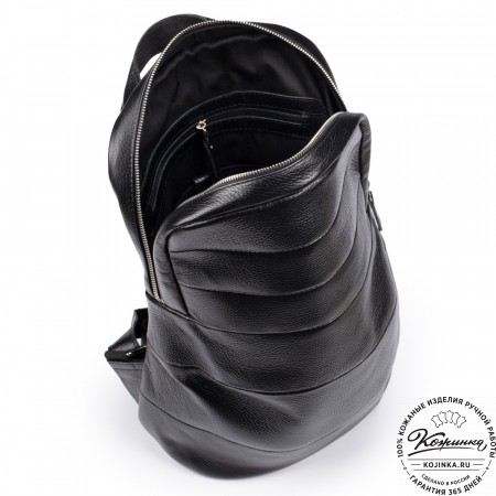 Кожаный рюкзак "Беверли" (чёрный)