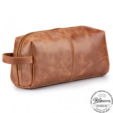 Кожаный несессер "Гремлин" (коричневый воск)
