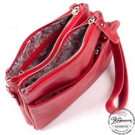 Женская кожаная сумка "Хельга" (красная)