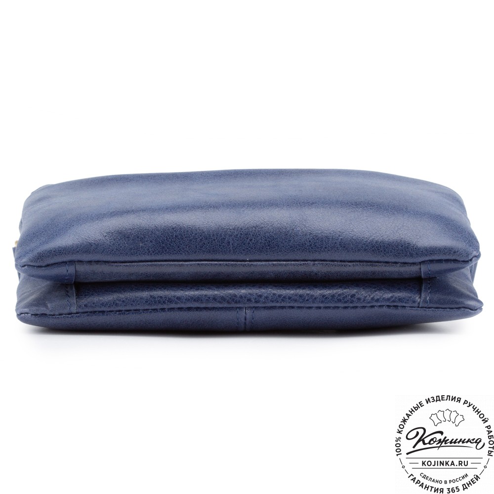 Женская кожаная сумка "Хельга" (синяя)