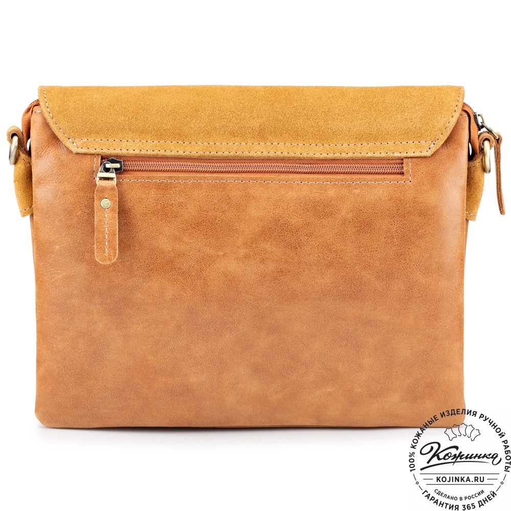 Женская сумка из кожи и замши  "Мишель" (рыжая)