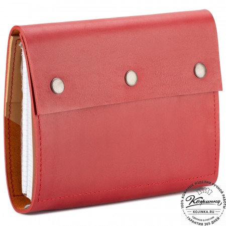 Кожаный ежедневник на кольцах "Джексон" (красный)