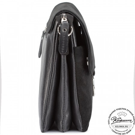 Женская сумка из кожи и замши  "Мишель" (чёрная)