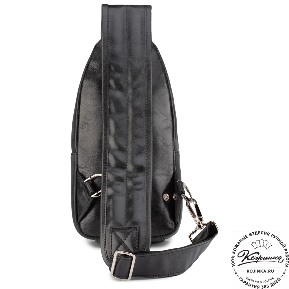 Кожаная нагрудная сумка "Ватикан" (чёрная)