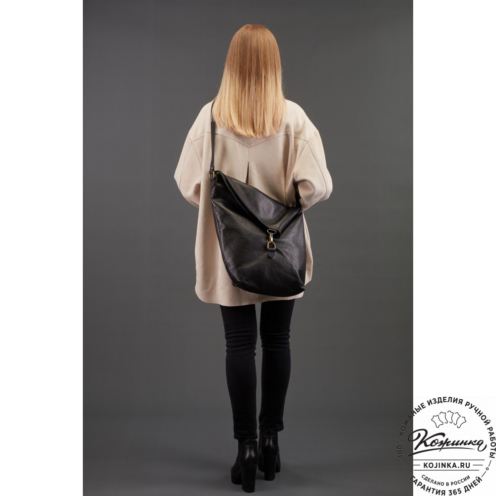 Кожаная сумка "Верона" (чёрная)