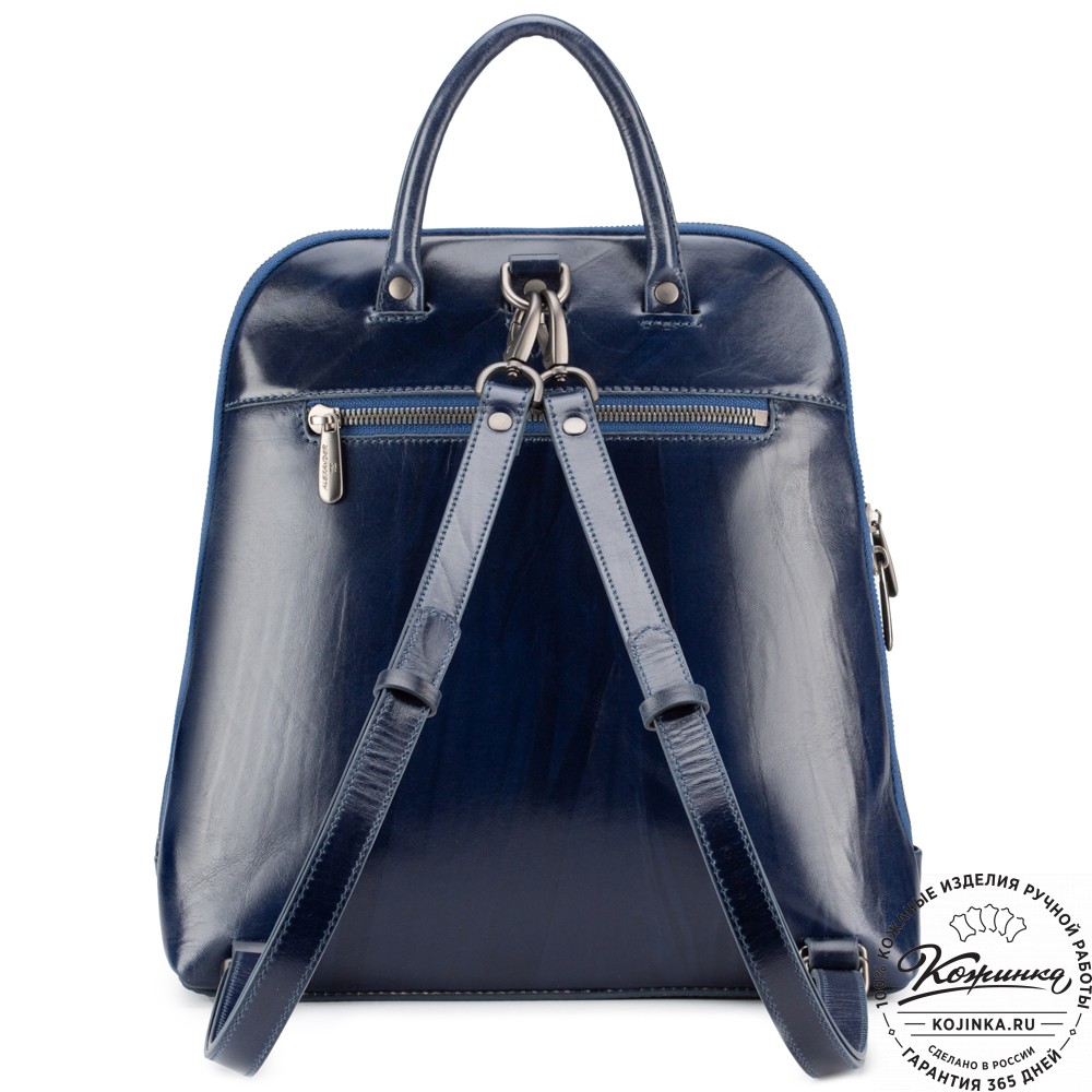 Женский кожаный рюкзак "Джорджия"  "Чешир за чаем" 