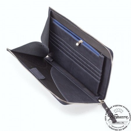 Кожаная папка для документов "Кейптаун" (синий крейзи)