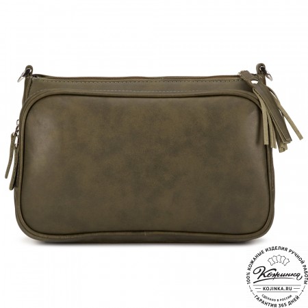 Женская кожаная сумка "Эмма" (хаки гладкая кожа)