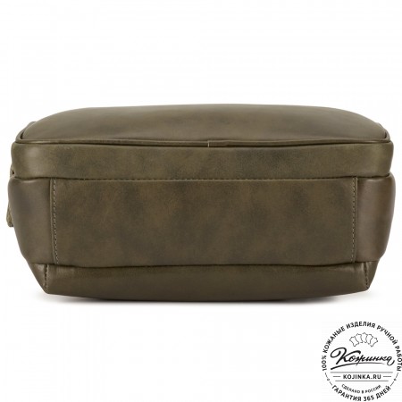 Женская кожаная сумка "Эмма" (хаки гладкая кожа)