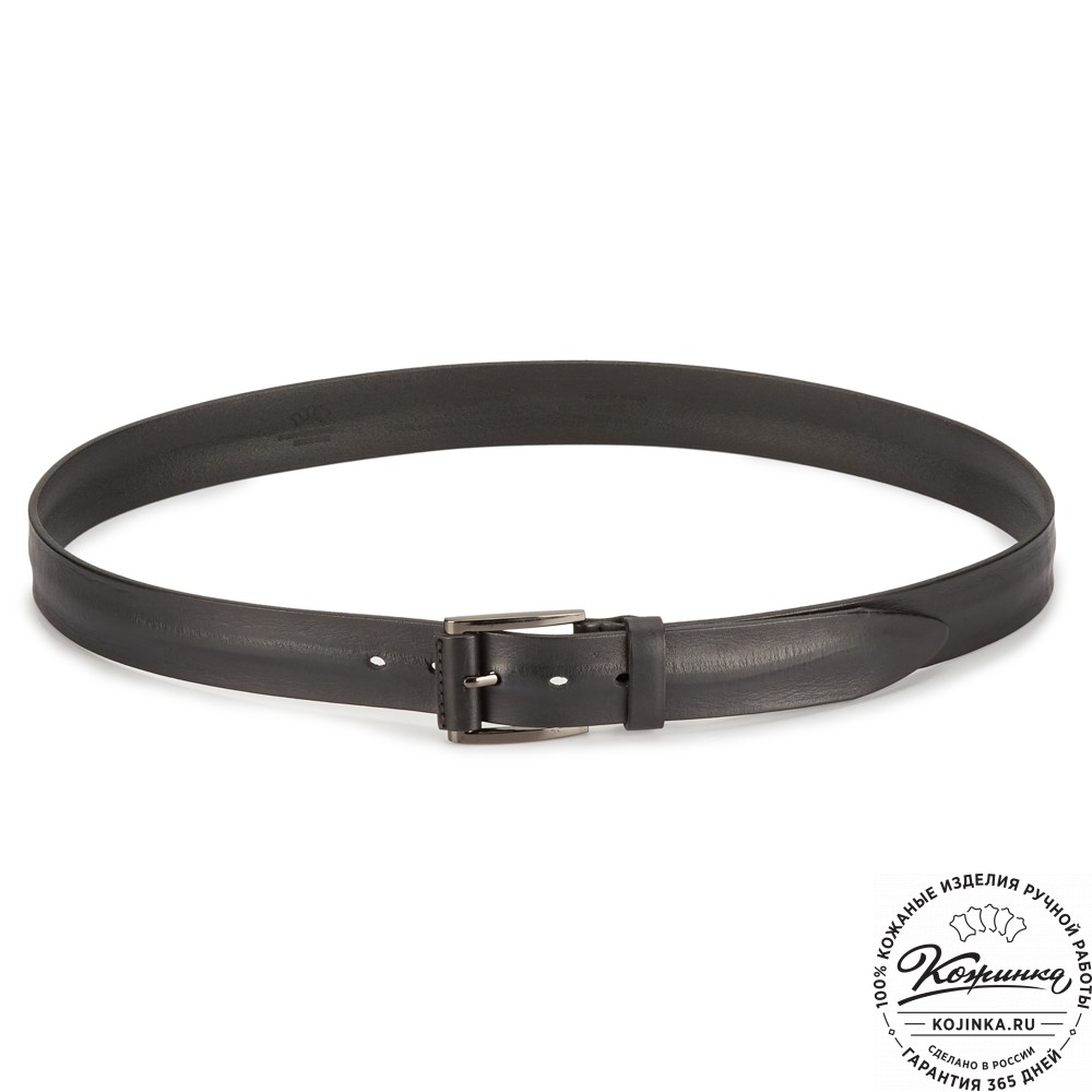 Кожаный ремень "Форсайт" (чёрный)