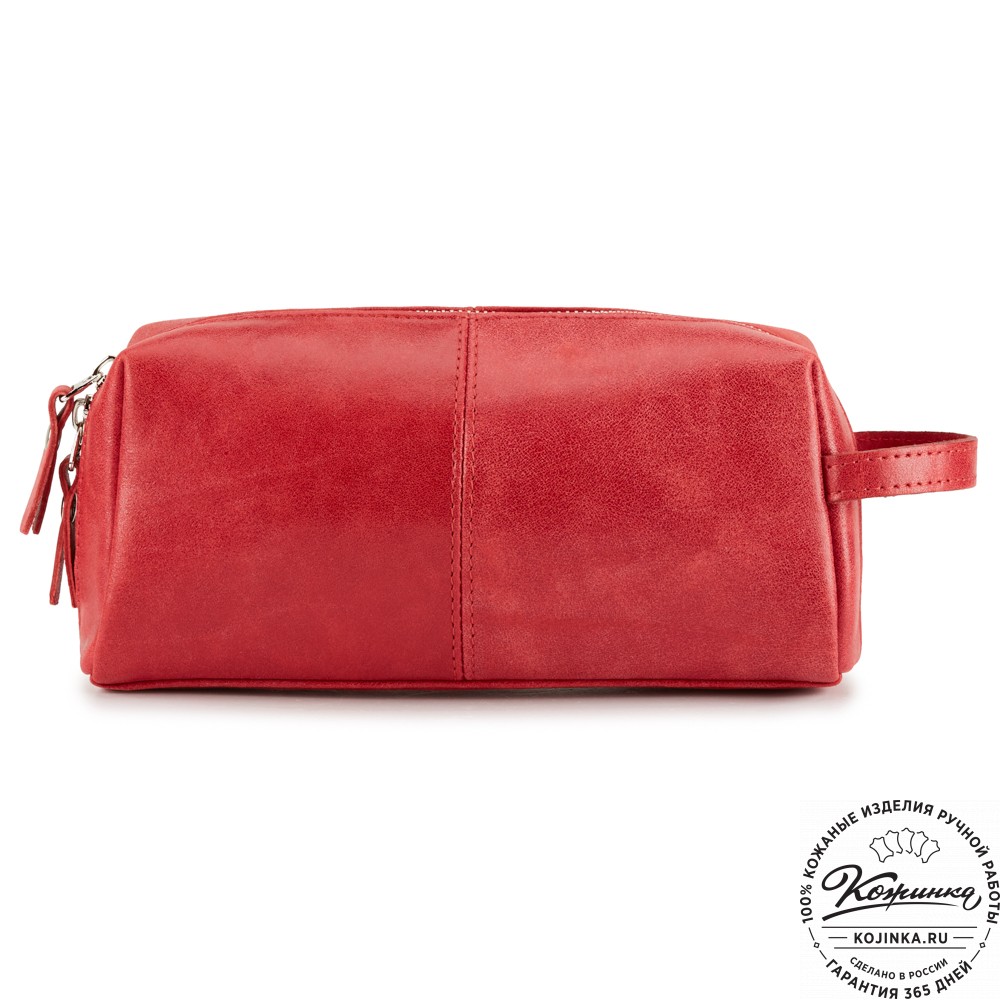 Кожаный несессер "Гремлин" (красный)
