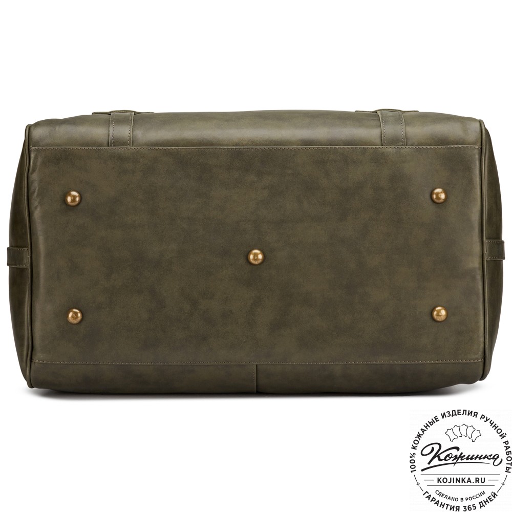 Кожаная дорожная сумка "Кордова" (хаки гладкая кожа)