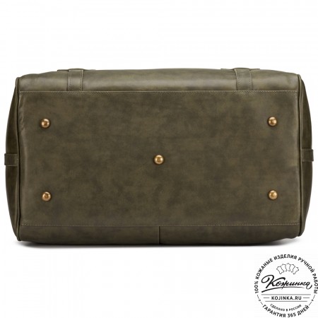 Кожаная дорожная сумка "Кордова" (хаки гладкая кожа)