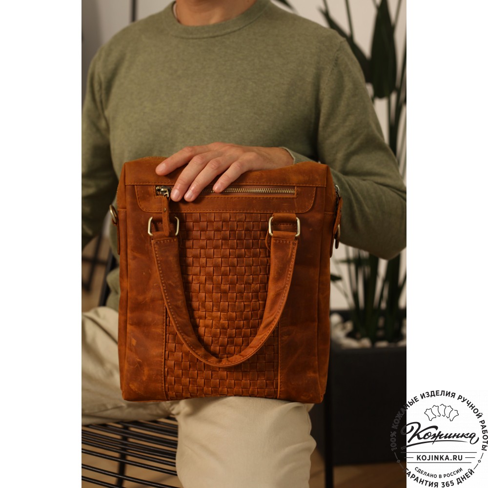 Кожаная сумка "Крюгер" (коричневый крейзи)