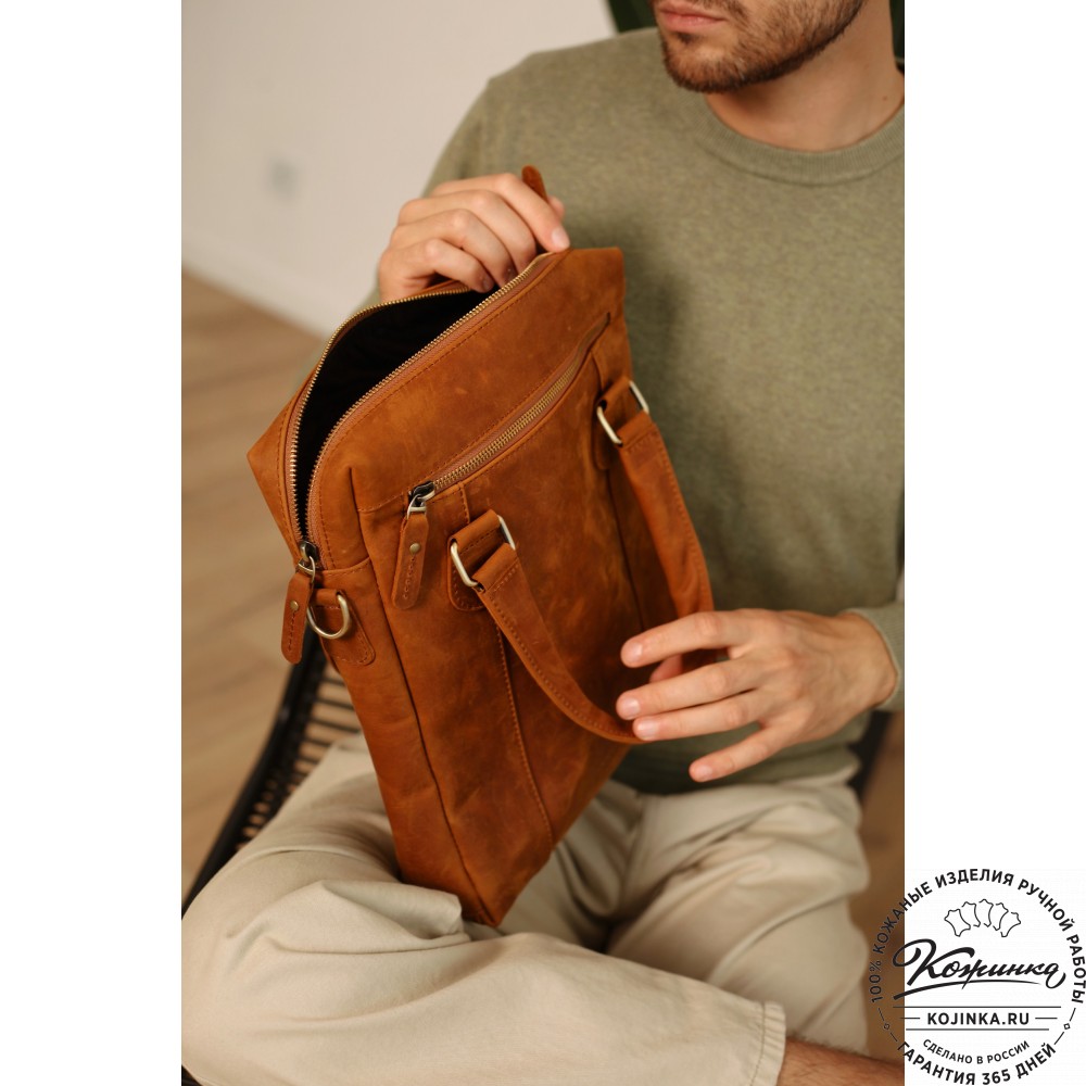 Кожаная сумка "Крюгер" (коричневый крейзи)