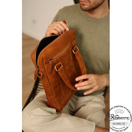Кожаная сумка "Крюгер" (коричневый крейзи)