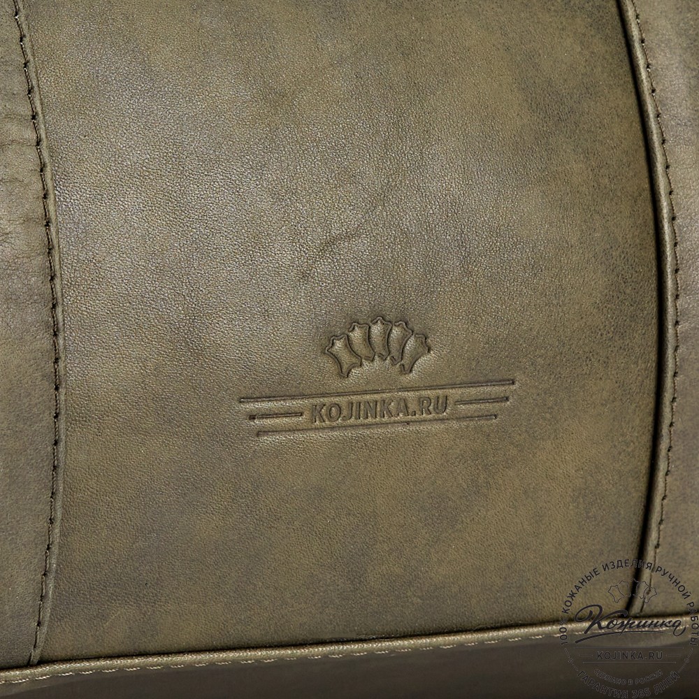 Кожаная дорожно-спортивная сумка Англия (хаки гладкая кожа)