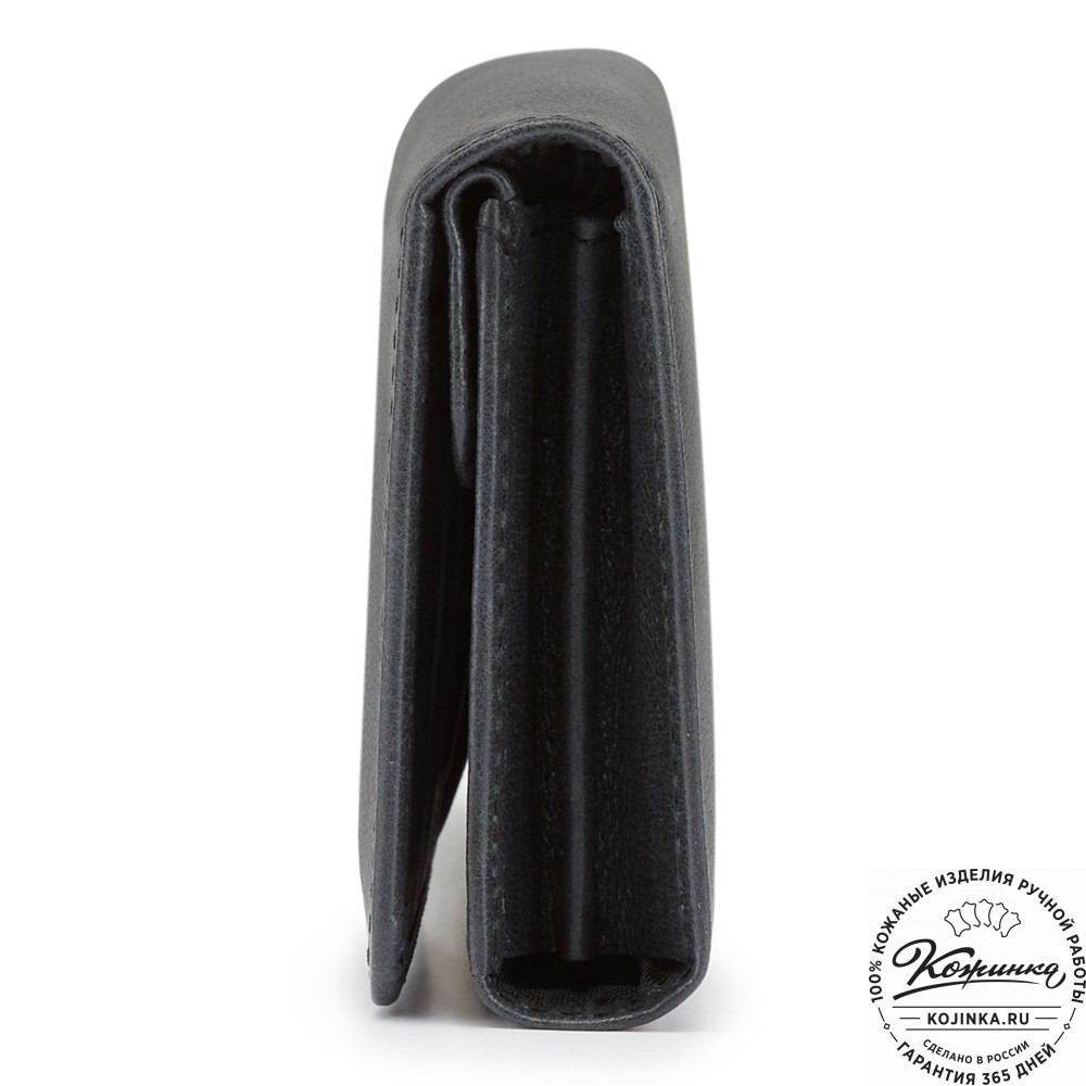 Кожаное портмоне "Франция" (чёрное)