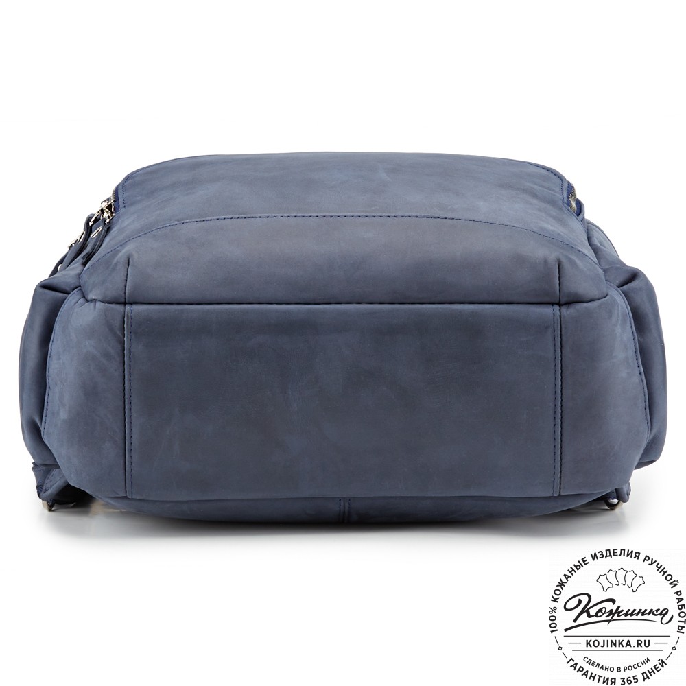 Кожаный рюкзак "Гудвин" (синий крейзи)