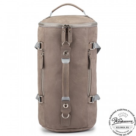 Кожаная сумка-трансформер "Скаут" (cерый крейзи)