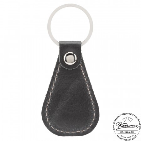 Кожаный брелок "Дельта" (чёрный)