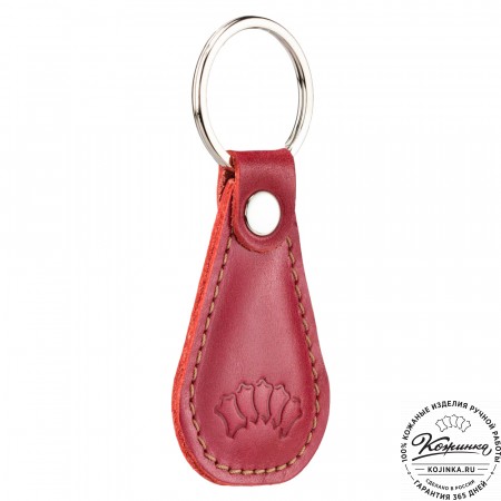 Кожаный брелок "Дельта" (красный)