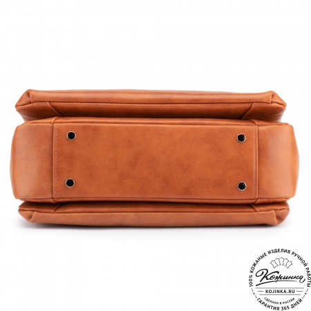 Кожаная женская сумка "Кейт" (рыжая)