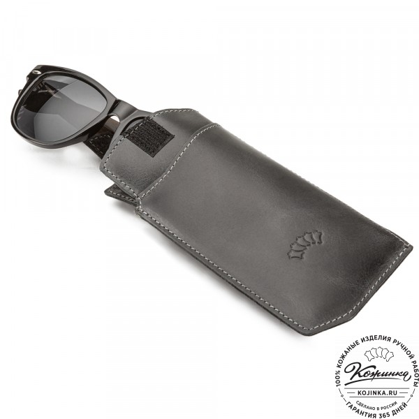 Кожаный футляр для очков "Египет" (чёрный). фото 1