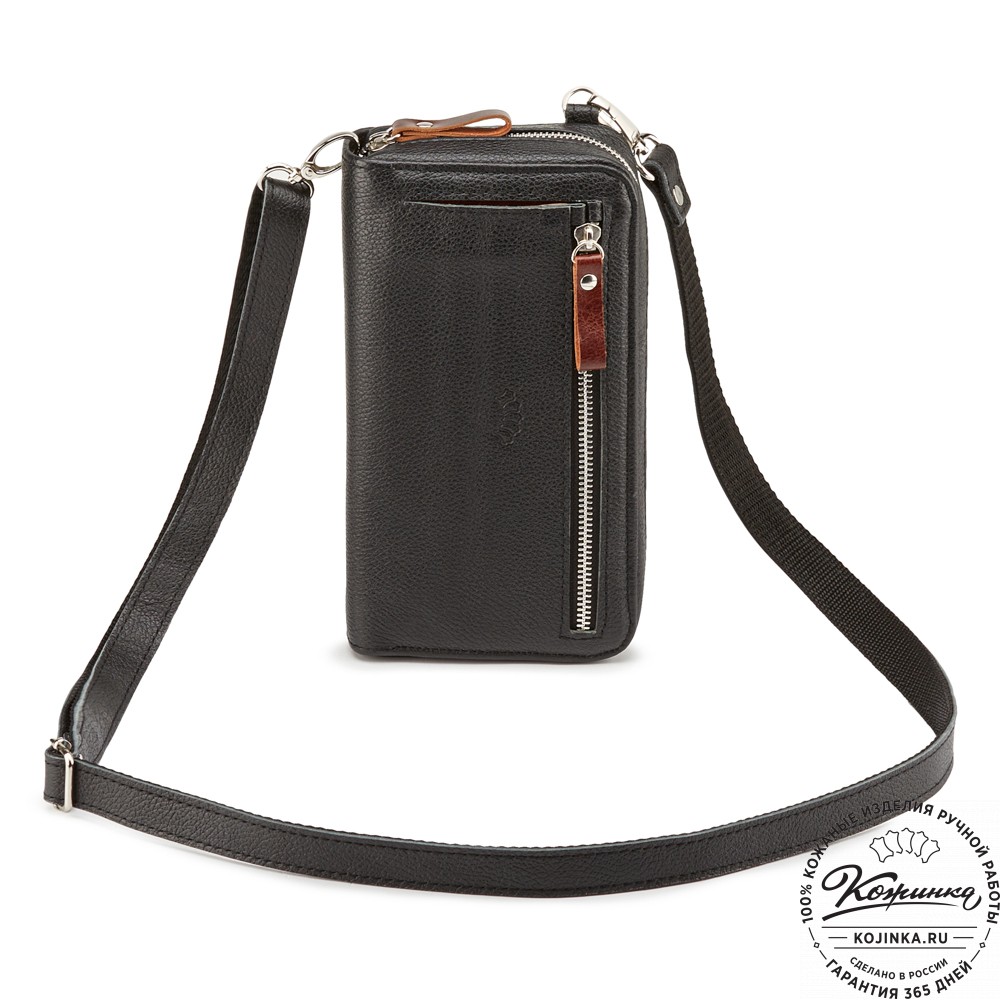 Кожаный клатч "Магадан" (чёрный) 