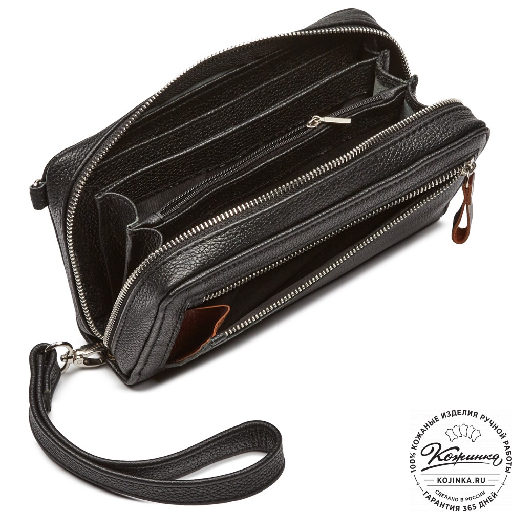 Кожаный клатч "Магадан" (чёрный) 