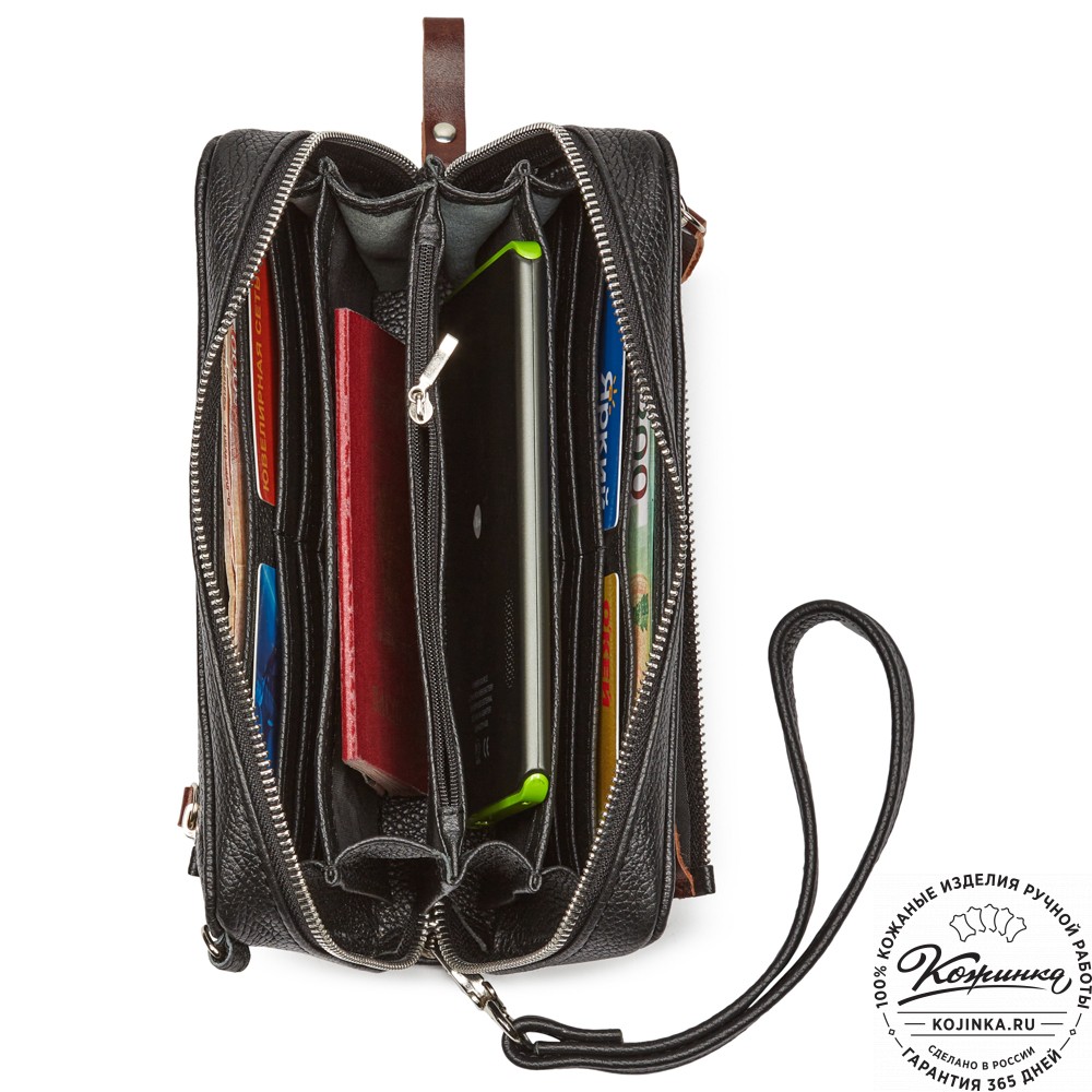 Кожаный клатч "Магадан" (чёрный) 