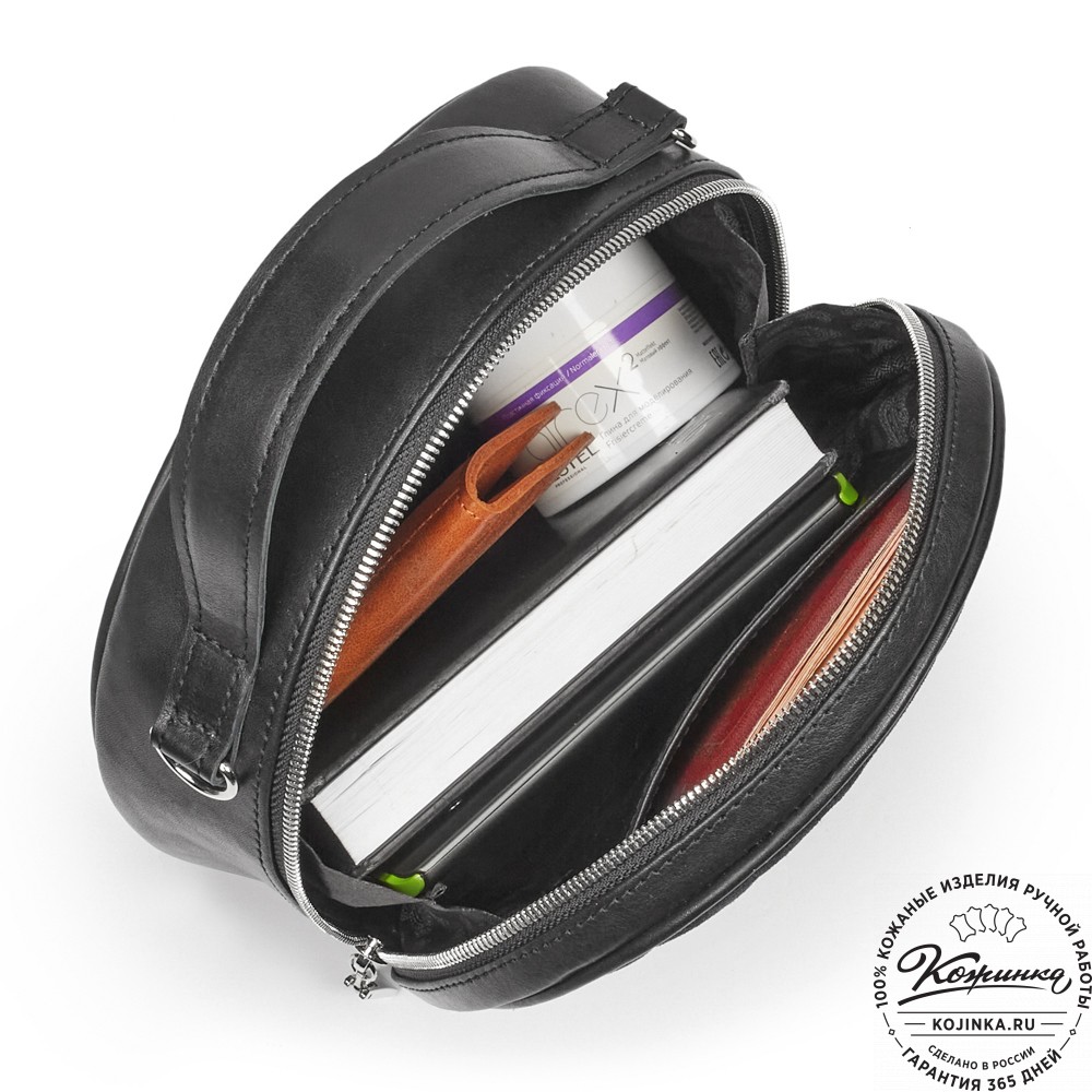 Женская кожаная сумка "Селин" (чёрная)