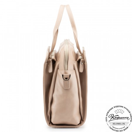 Женская кожаная сумка "Батерфляй" (пудра)