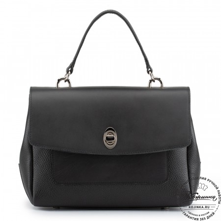Женская кожаная сумка "Эстель" (чёрная)